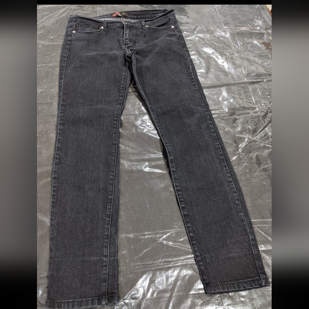 Women's Vintage Retro Black Denim Skinny Jeans Pants Dark Academia Goth Emo